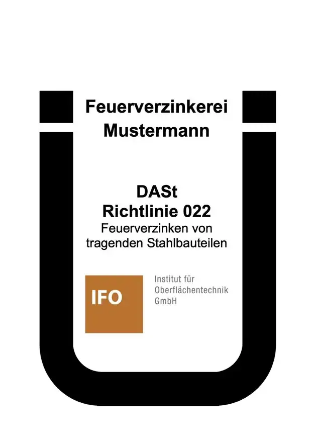 Example of a conformity mark in accordance with DASt Guideline 022
